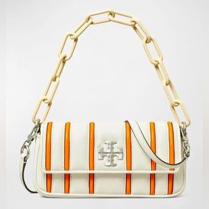 🧡NWT Tory Burch Kira Small Bombe Stripe Flap Shoulder Bag